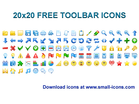 Screenshot for 20x20 Free Toolbar Icons 2011.1
