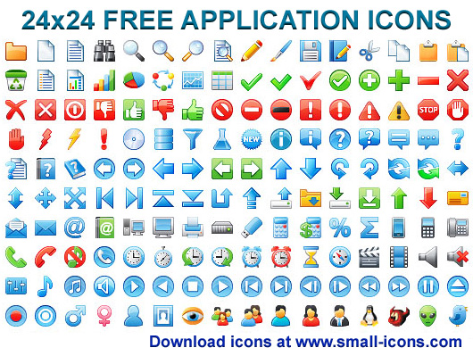 Screenshot for 24x24 Free Application Icons 2011.1