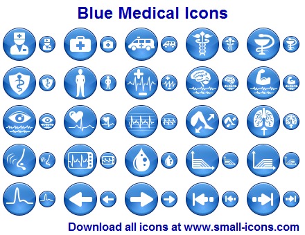 Click to view Blue Medical Icons 2011.1 screenshot