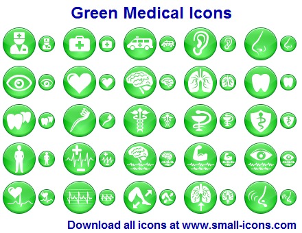 Click to view Green Medical Icons 2011.1 screenshot