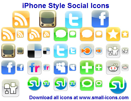 Click to view iPhone Style Social Icons 2011.1 screenshot
